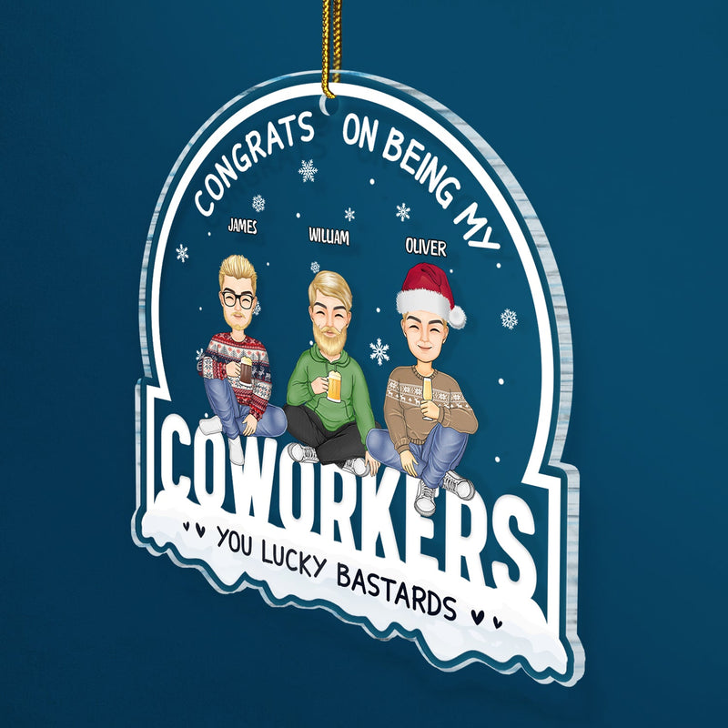 Christmas Coworker Congrats On Being My Work Bestie - Gift For Colleagues - Personalized Custom Shaped Acrylic Ornament