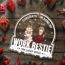 Christmas Coworker Congrats On Being My Work Bestie - Gift For Colleagues - Personalized Custom Shaped Acrylic Ornament