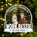 Christmas Coworker Congrats On Being My Work Bestie - Gift For Colleagues - Personalized Custom Shaped Acrylic Ornament