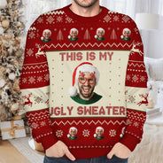 Photo personnalisée « C'est mon pull moche » - Cadeau de Noël pour vous-même - Pull moche unisexe personnalisé