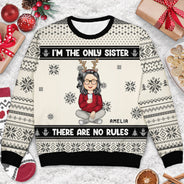Pull moche unisexe personnalisé - Cadeau pour frères et sœurs - Je fais les règles de Noël