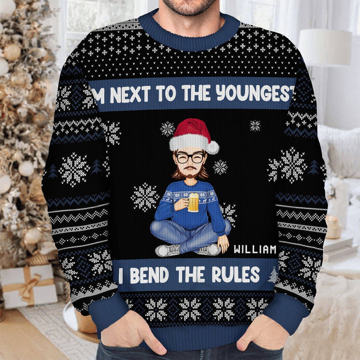 Pull moche unisexe personnalisé - Cadeau pour frères et sœurs - Je fais les règles de Noël