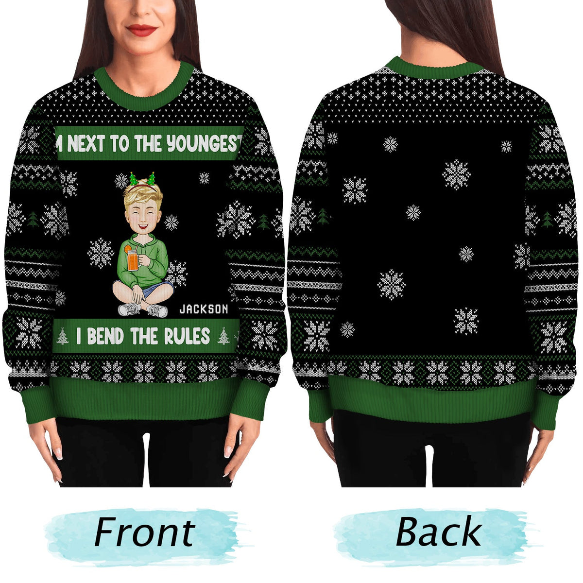 Christmas Siblings I Make The Rules - Gift For Siblings - Personalized Unisex Ugly Sweater