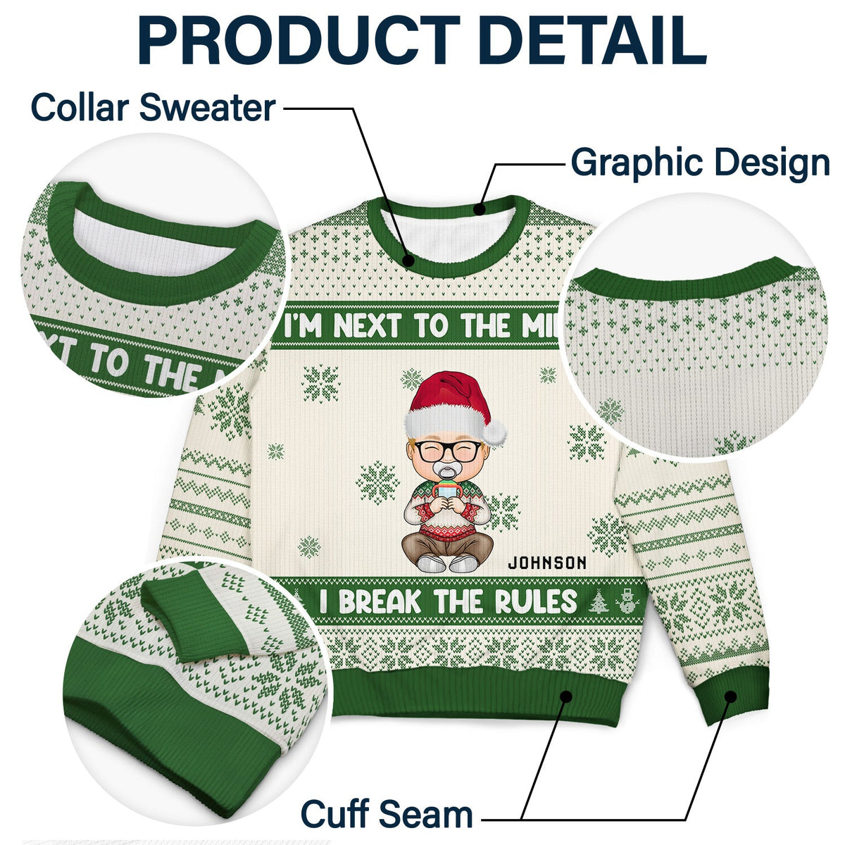 Christmas Siblings I Make The Rules - Gift For Siblings - Personalized Unisex Ugly Sweater