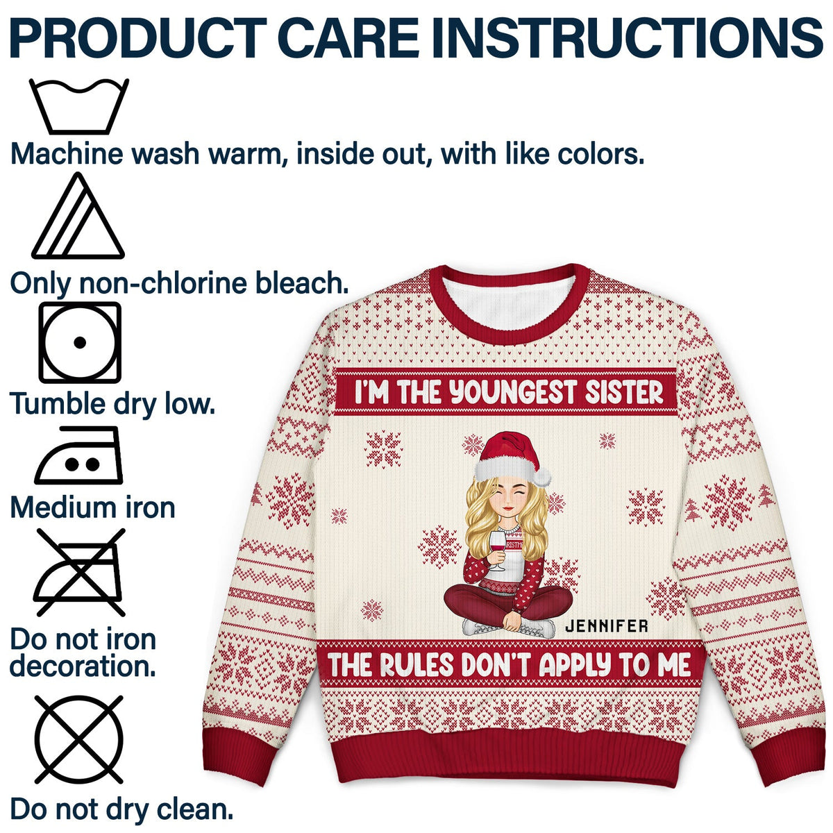 Christmas Siblings I Make The Rules - Gift For Siblings - Personalized Unisex Ugly Sweater