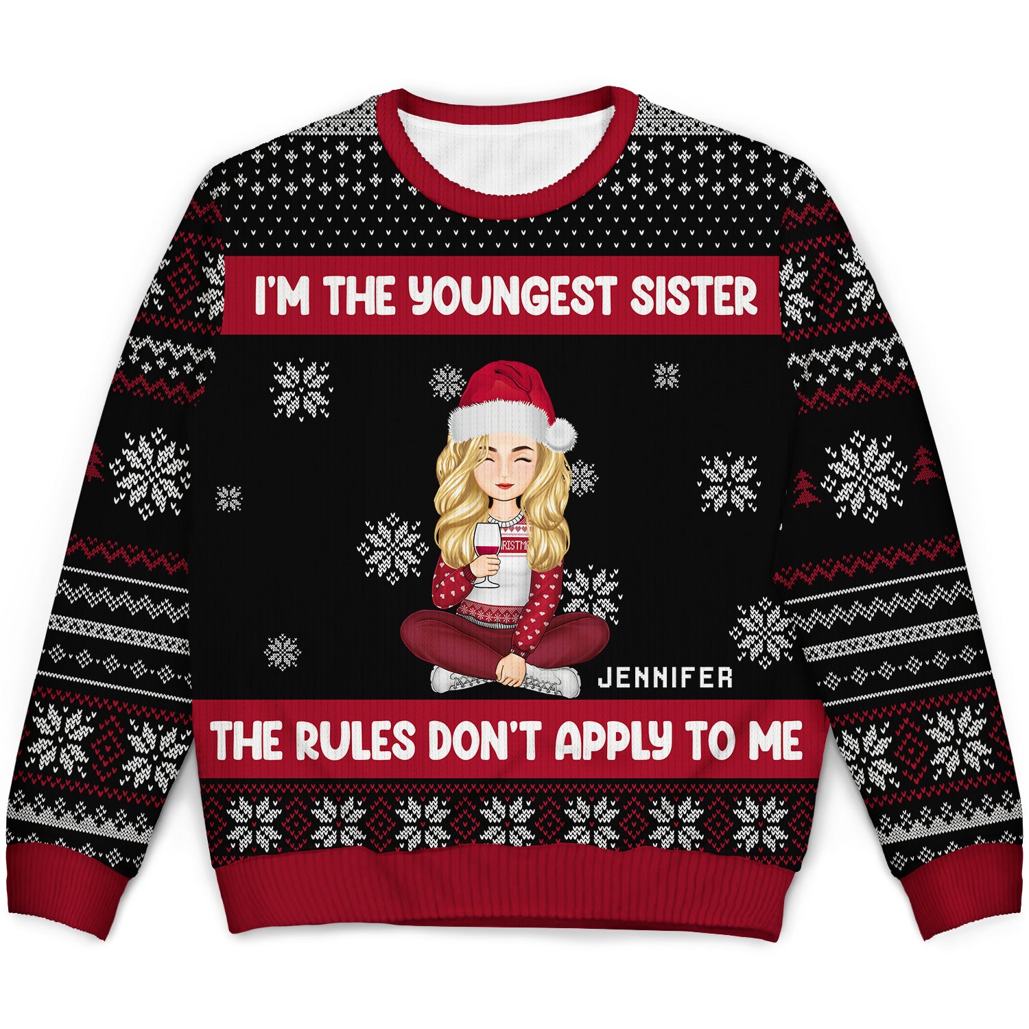 Christmas Siblings I Make The Rules - Gift For Siblings - Personalized Unisex Ugly Sweater