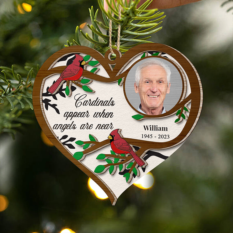 Custom Photo Cardinals I Am Always With You - Christmas, Memorial Gift - Personalized 2-Layered Wooden Ornament