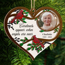 Custom Photo Cardinals I Am Always With You - Christmas, Memorial Gift - Personalized 2-Layered Wooden Ornament