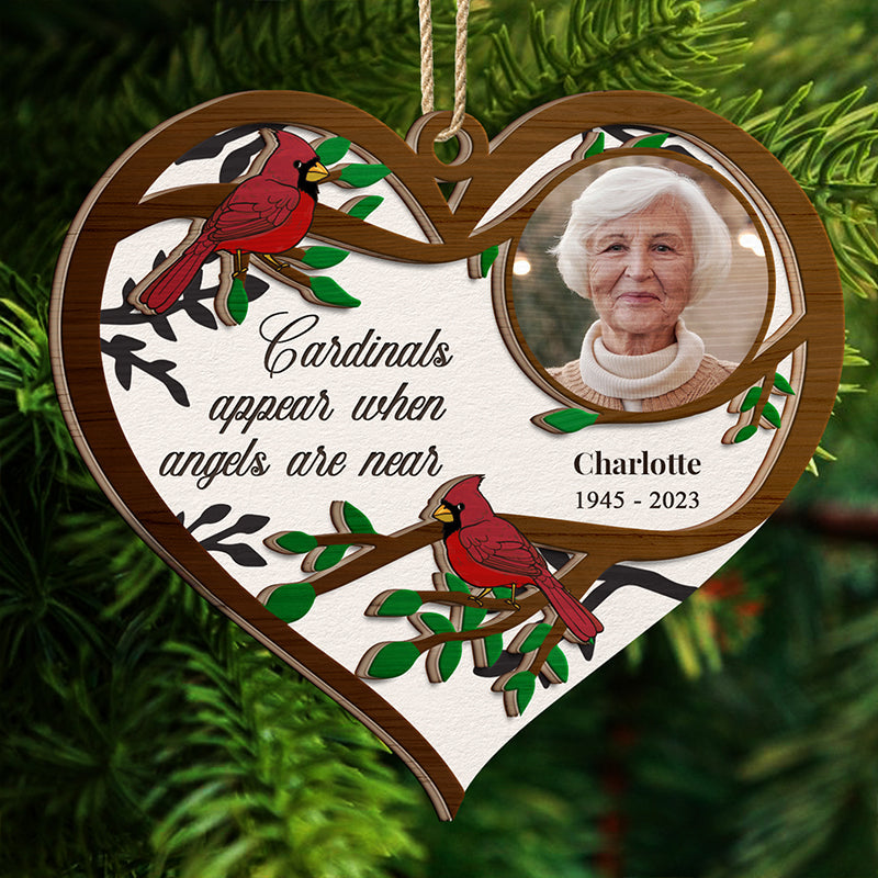 Custom Photo Cardinals I Am Always With You - Christmas, Memorial Gift - Personalized 2-Layered Wooden Ornament
