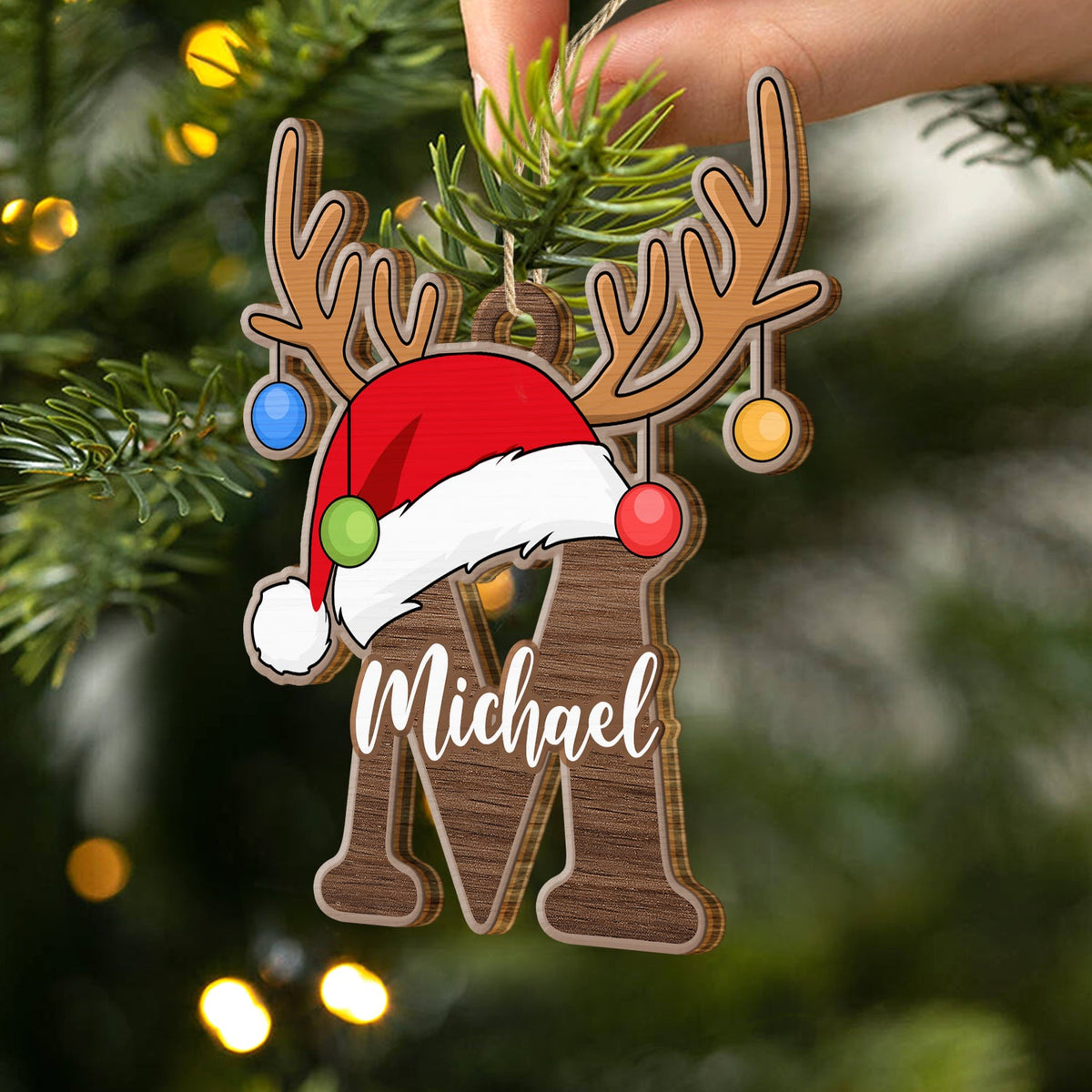 Christmas Alphabet - Family Gift - Personalized Wooden Cutout Ornament