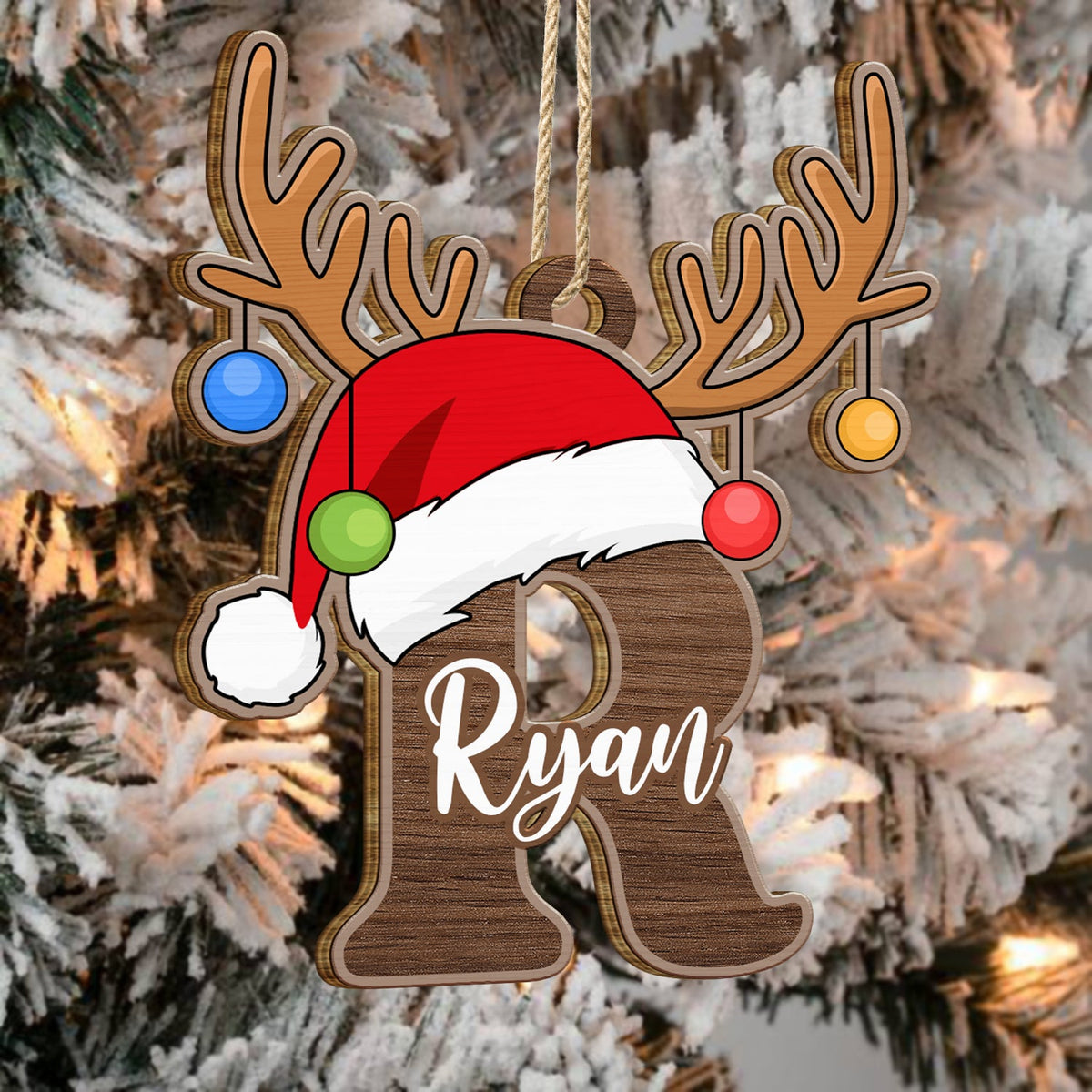 Christmas Alphabet - Family Gift - Personalized Wooden Cutout Ornament