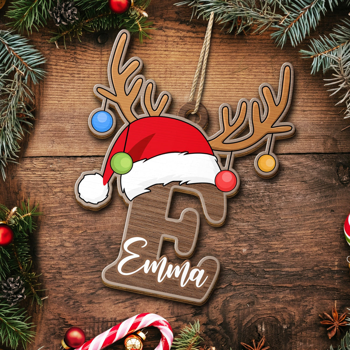 Christmas Alphabet - Family Gift - Personalized Wooden Cutout Ornament