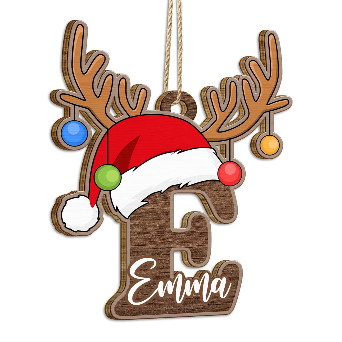 Christmas Alphabet - Family Gift - Personalized Wooden Cutout Ornament