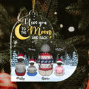 Grand-mère sur la lune et retour - Cadeau de Noël pour petits-enfants, enfants - Décoration acrylique personnalisée