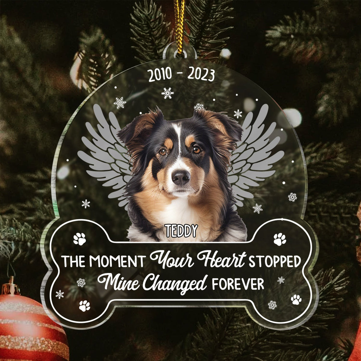 Custom Photo You Were My Favorite Hello - Memorial Gift For Dog Lovers - Personalized Custom Shaped Acrylic Ornament