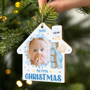 Custom Photo Christmas Baby My First Christmas - Gift For Parents - Personalized Custom Shaped Wooden Ornament