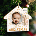 Custom Photo Christmas Baby My First Christmas - Gift For Parents - Personalized Custom Shaped Wooden Ornament