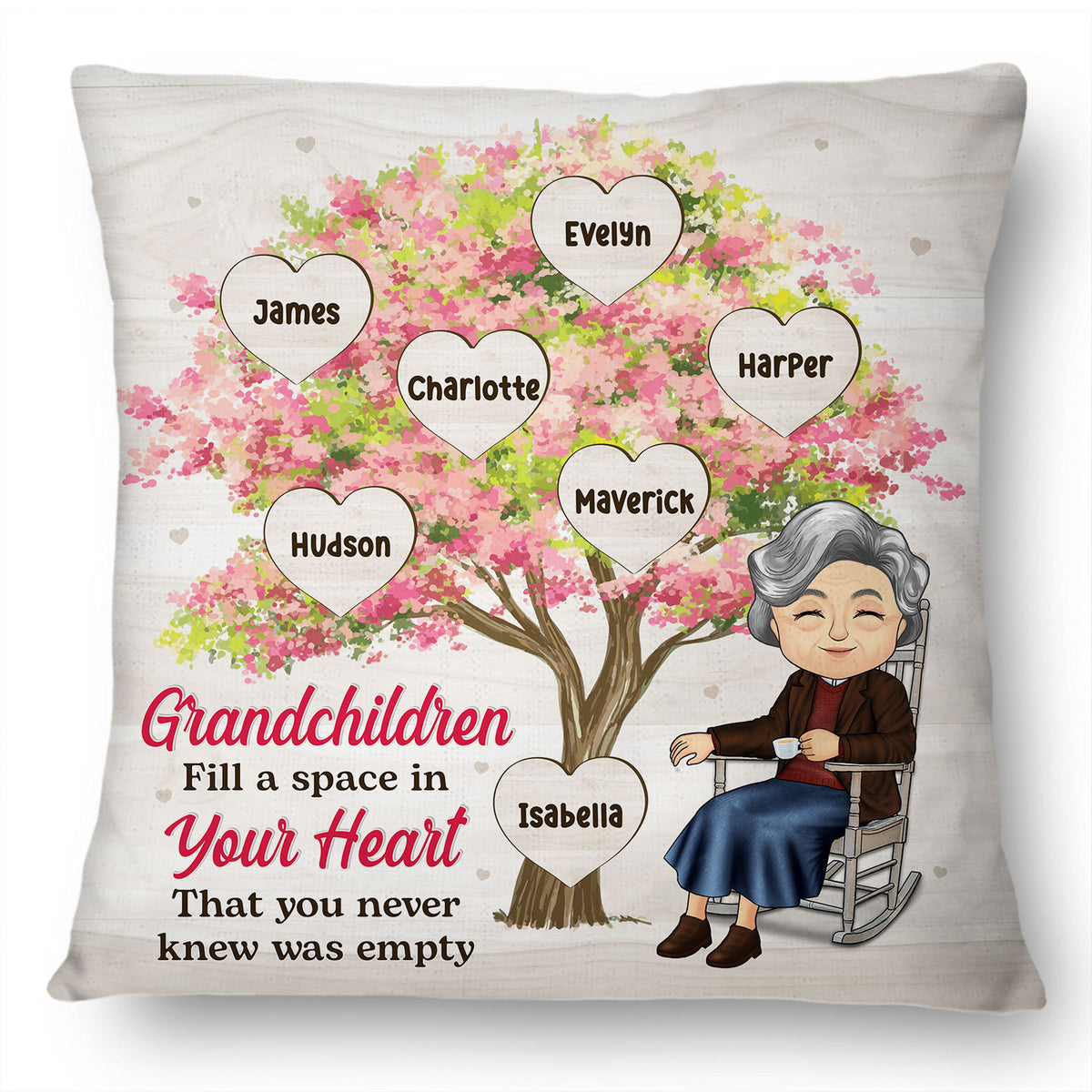 Grandchildren Fill A Space In Your Heart - Gift For Grandma - Personal - Wander Prints™