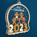 Gingerbread Cookies Our Grandkids - Christmas Gift For Grandma, Grandpa, Grandparents - Personalized 2-Layered Mix Ornament