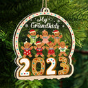Gingerbread Cookies Our Grandkids - Christmas Gift For Grandma, Grandpa, Grandparents - Personalized 2-Layered Mix Ornament