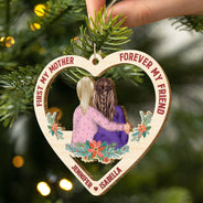Mother And Daughter Forever Linked Together - Christmas, Mother Gift - Personalized Wooden Cutout Ornament
