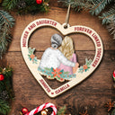 Mère et fille liées à jamais - Cadeau de Noël pour maman - Décoration en bois découpée personnalisée