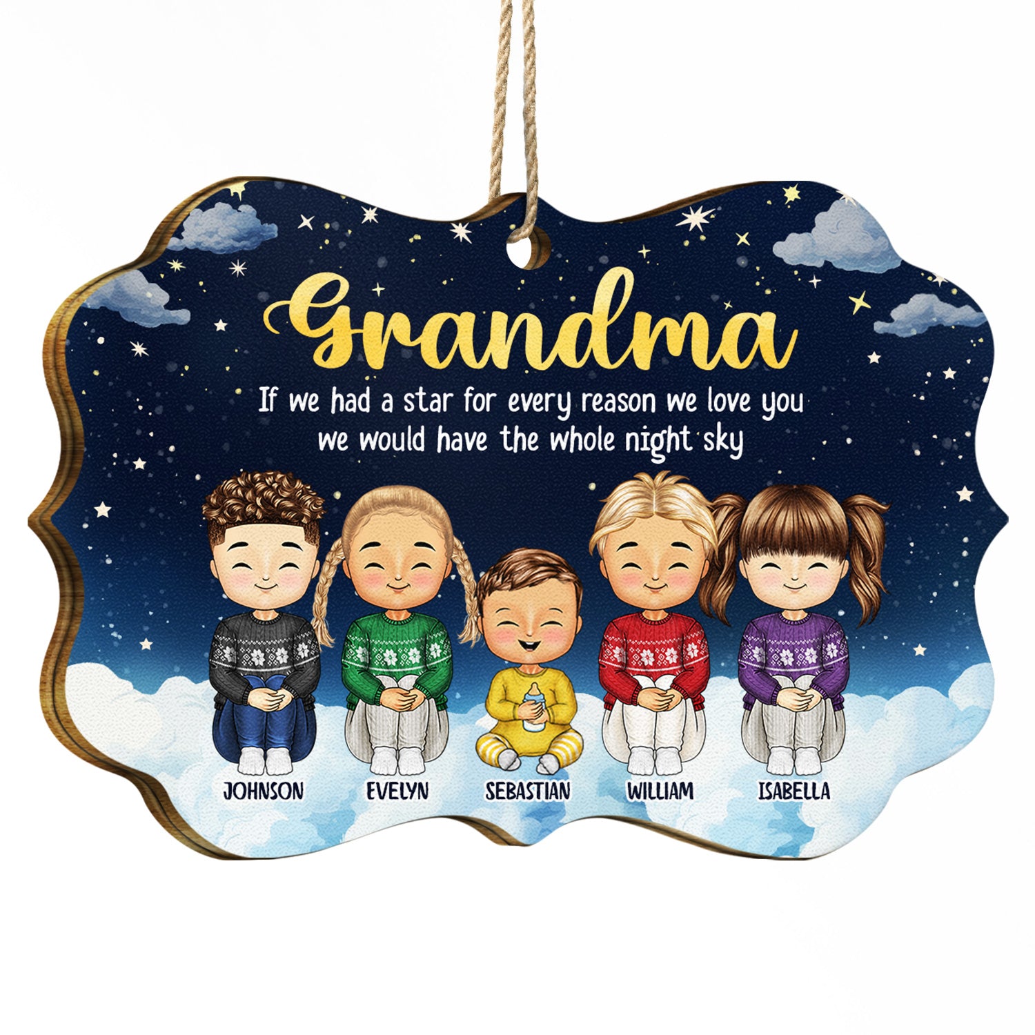 Every Reason We Love You - Christmas Gift For Grandparents, Parents - Personalized Medallion Wooden Ornament
