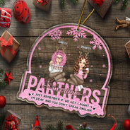 Christmas Bestie Partners In Crime Glitter - Gift For Bestie - Personalized Custom Shaped Acrylic Ornament