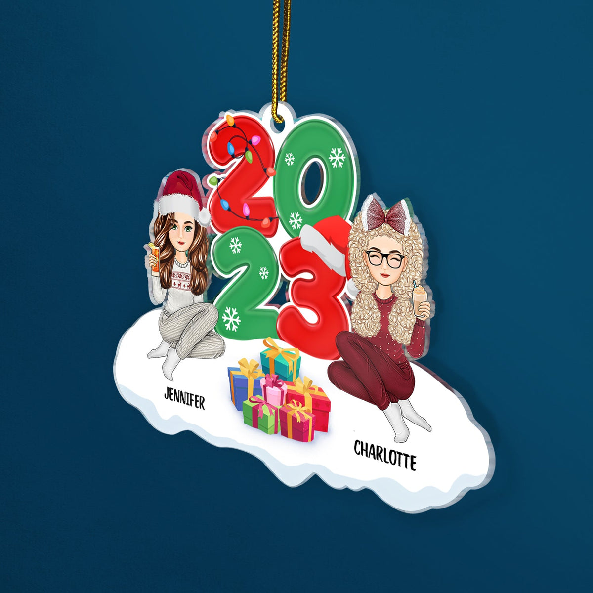 Christmas All Family 2023 - Gift For Family - Personalized Cutout Acrylic Ornament