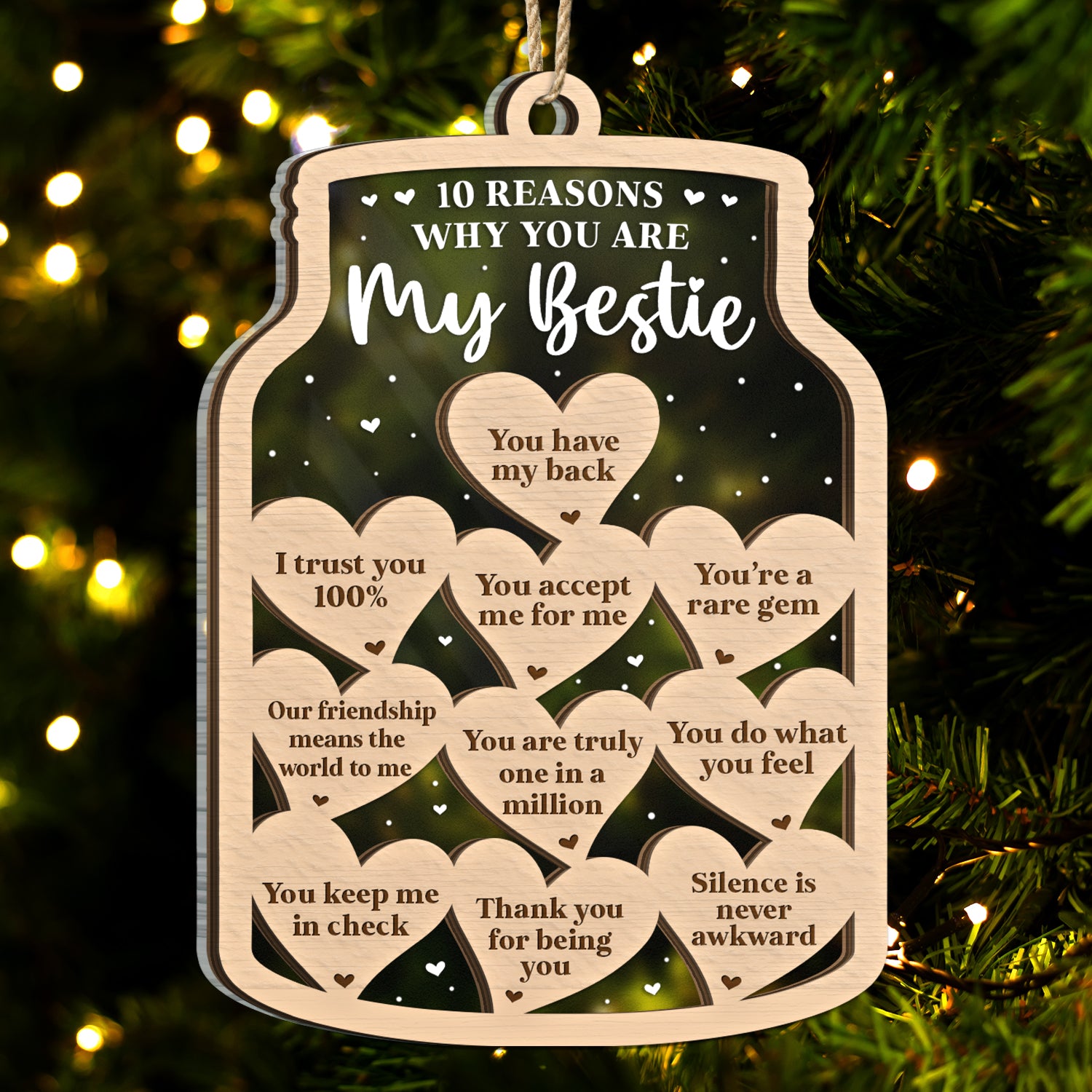 Christmas Reasons You Are My Besties - Gift For Besties - Personalized 2-Layered Mix Ornament