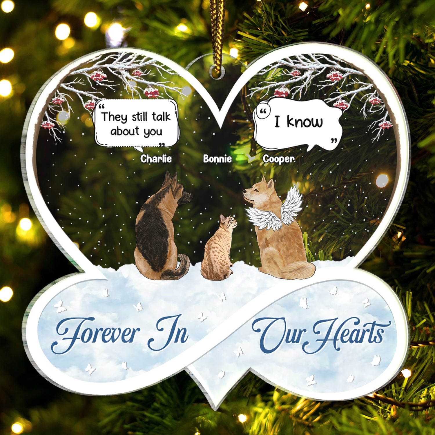 Christmas Pet Memorial They Miss You - Gift For Pet Lovers - Personalized Custom Shaped Acrylic Ornament