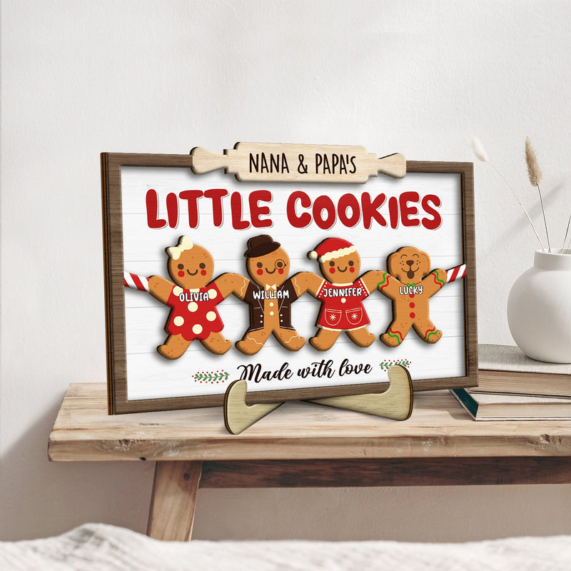 Grandma Grandpa Mom Dad Perfect Patch - Gift For Mom, Dad, Grandparents - Personalized 2-Layered Wooden Plaque With Stand