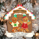 Christmas Couple Gingerbread Perfectly Cutout For Each Other - Gift For Couples - Personalized 2-Layered Wooden Ornament