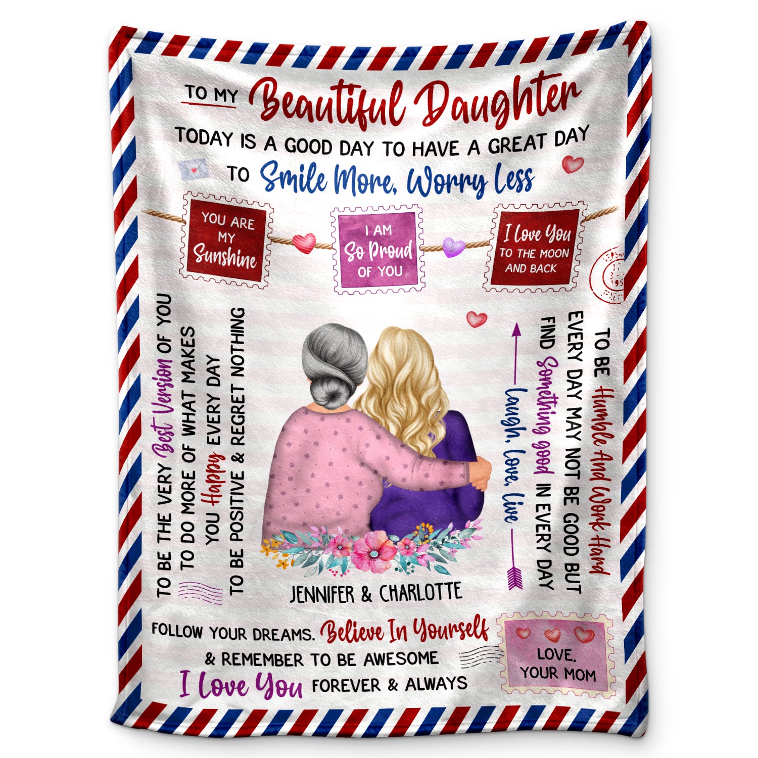 I Love You Forever And Always - Gift For Daughter - Personalized Fleece Blanket