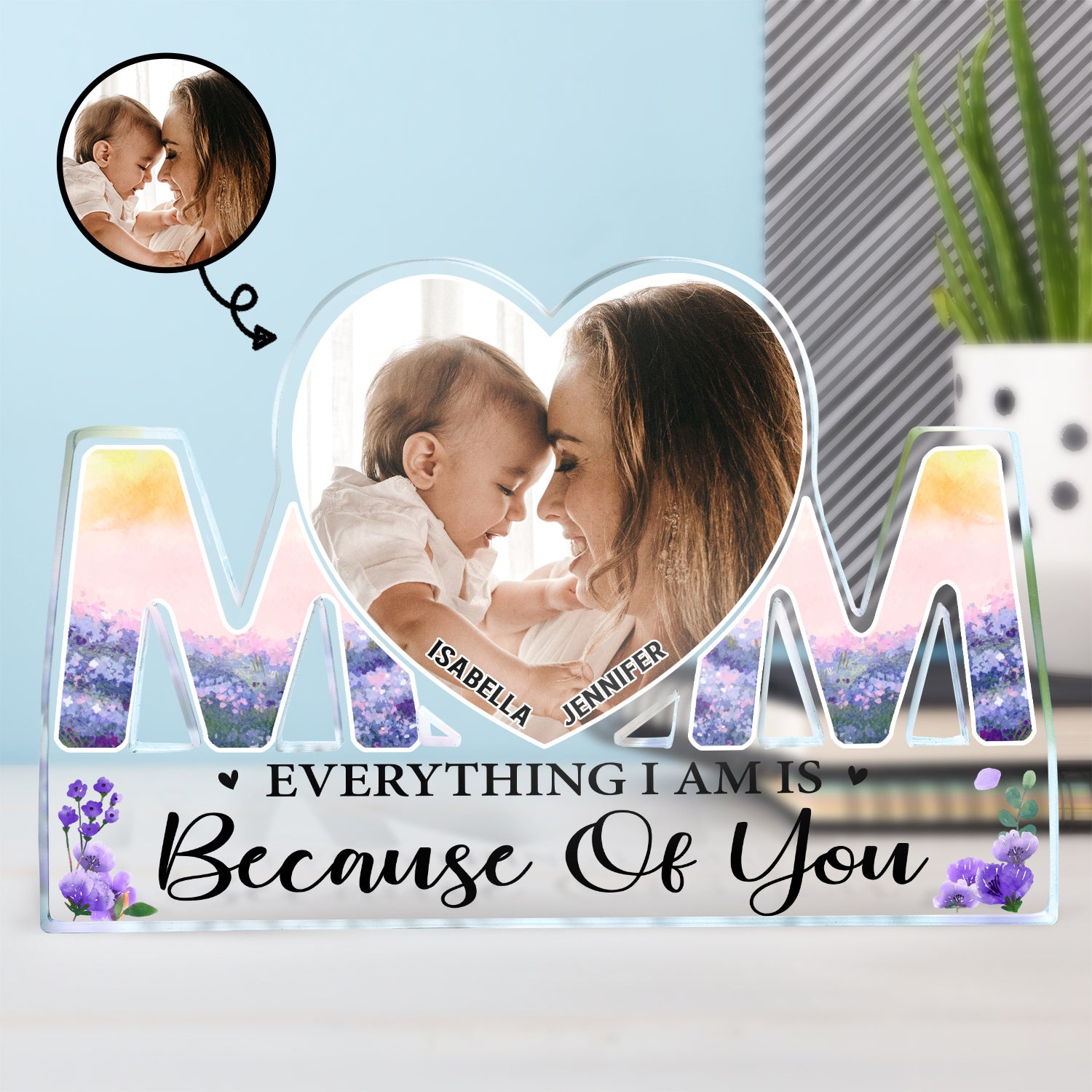 Custom Photo The Love Between A Mother And Daughter - Gift For Mom - Personalized Mom Shaped Acrylic Plaque