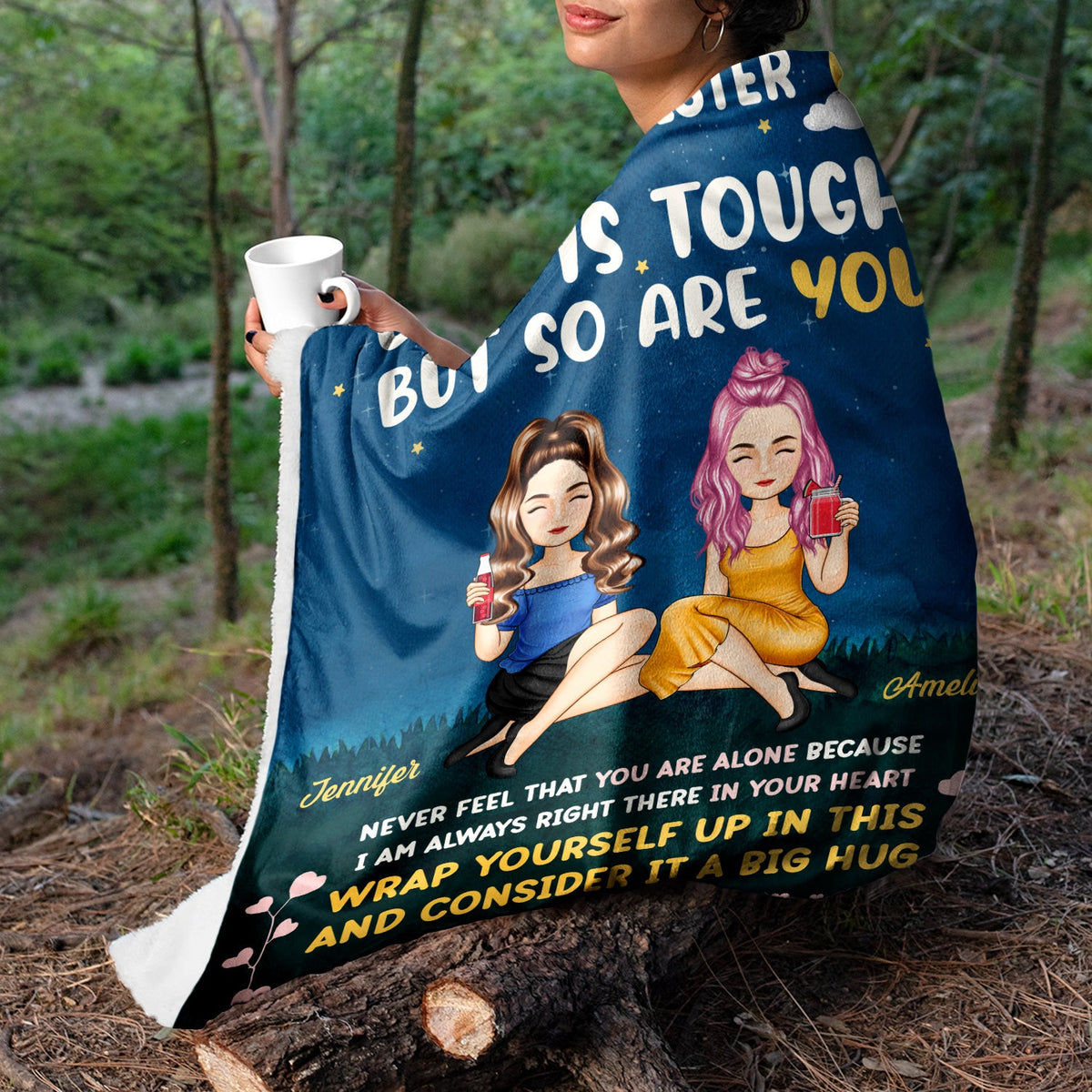 To My Sister Life Is Tough - Gift For Sisters - Personalized Fleece Blanket