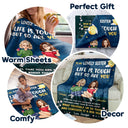 To My Sister Life Is Tough - Gift For Sisters - Personalized Fleece Blanket