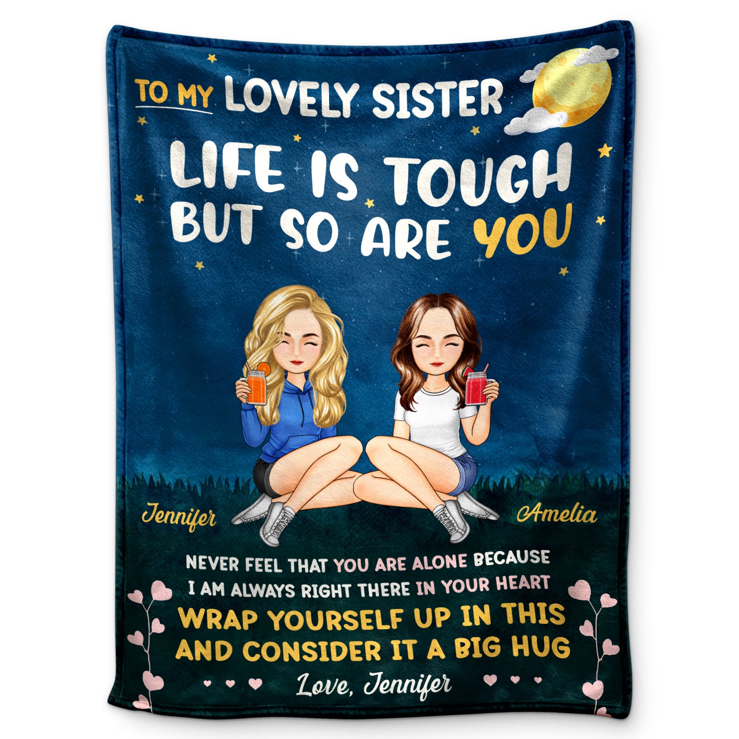 To My Sister Life Is Tough - Gift For Sisters - Personalized Fleece Blanket