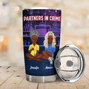 Cartoon Drinking Glitter Partners In Crime - Gift For Besties - Personalized Tumbler