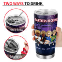 Cartoon Drinking Glitter Partners In Crime - Gift For Besties - Personalized Tumbler