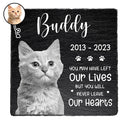 Custom Photo You Will Never Leave Our Hearts - Memorial Gift For Pet Lovers - Personalized Rectangle Memorial Garden Stone
