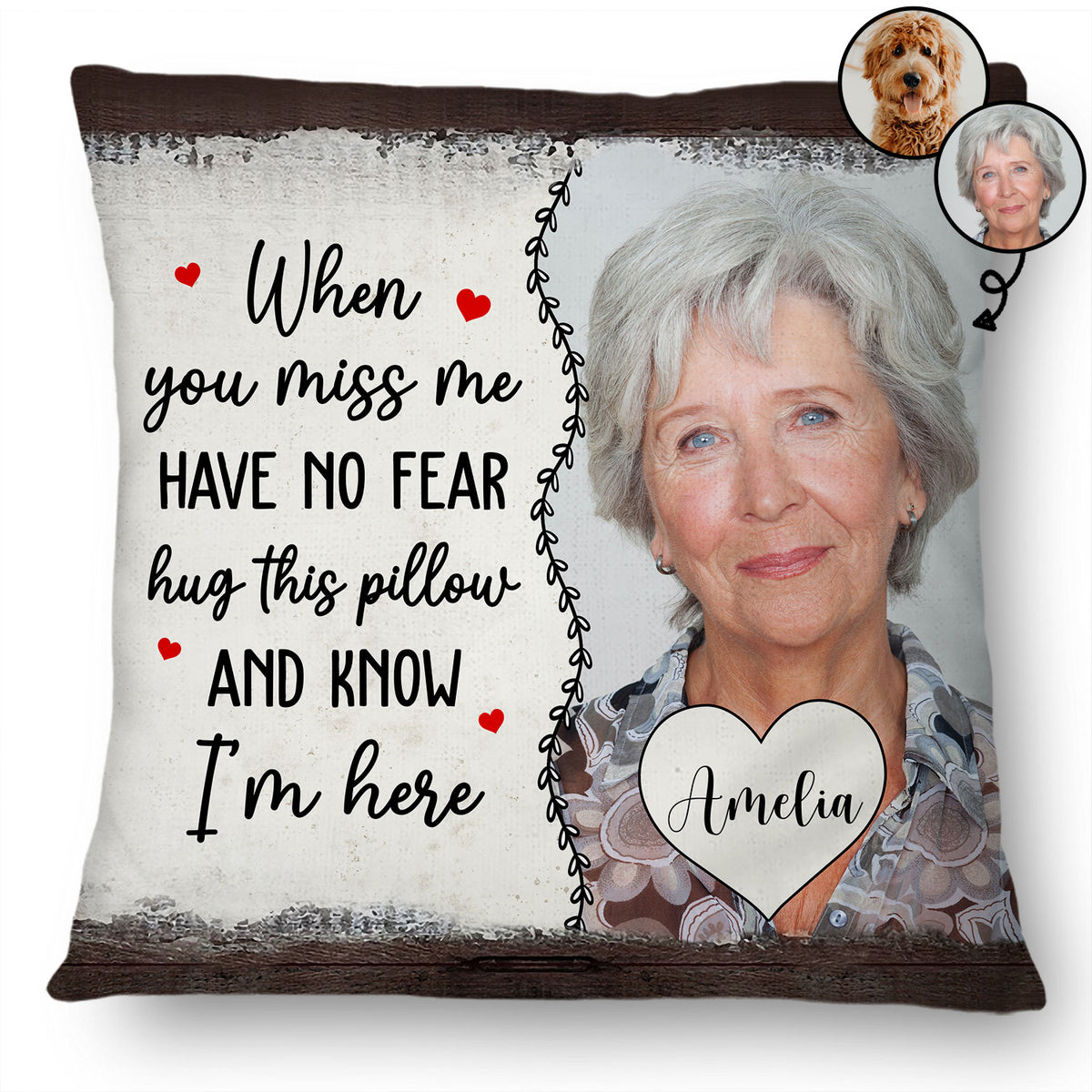 Custom Photo Have No Fear Hug This Pillow Memorial T Personaliz Wander Prints™