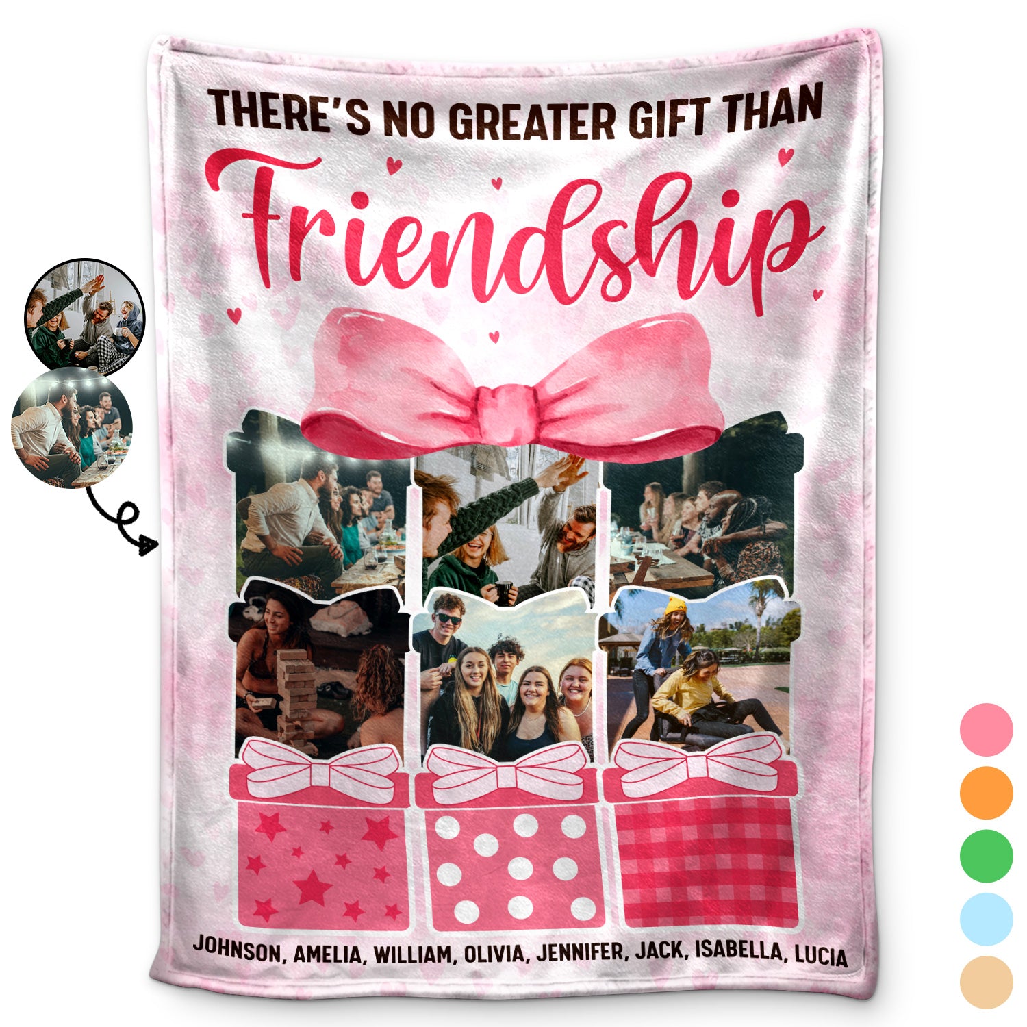 Custom Photo No Greater Gift Than Friendship - Gift For Besties - Personalized Fleece Blanket