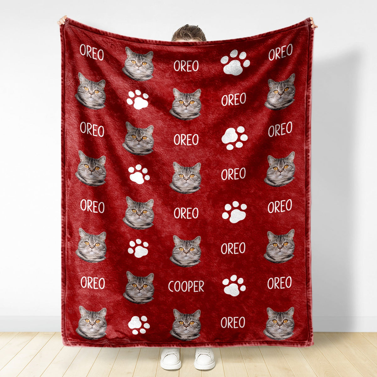 Couverture personnalisée avec photo et nom d'animal de compagnie - Cadeau pour les amoureux des animaux - Couverture polaire personnalisée