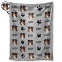 Couverture personnalisée avec photo et nom d'animal de compagnie - Cadeau pour les amoureux des animaux - Couverture polaire personnalisée