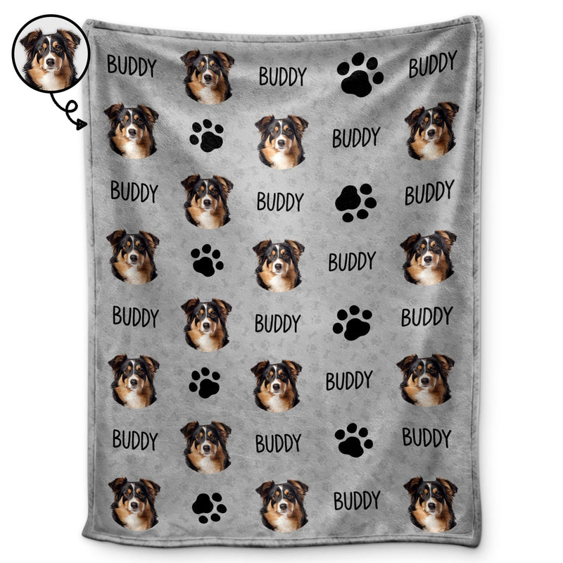 Couverture personnalisée avec photo et nom d'animal de compagnie - Cadeau pour les amoureux des animaux - Couverture polaire personnalisée