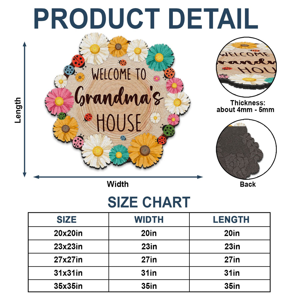 Welcome To Nana's House - Gift For Grandma - Personalized Custom Shaped Doormat