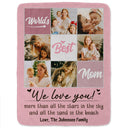 Custom Photo We Love You More Than All The Stars - Gift For Mom - Personalized Fleece Blanket