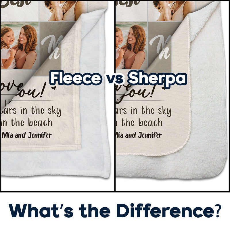 Custom Photo We Love You More Than All The Stars - Gift For Mom - Personalized Fleece Blanket