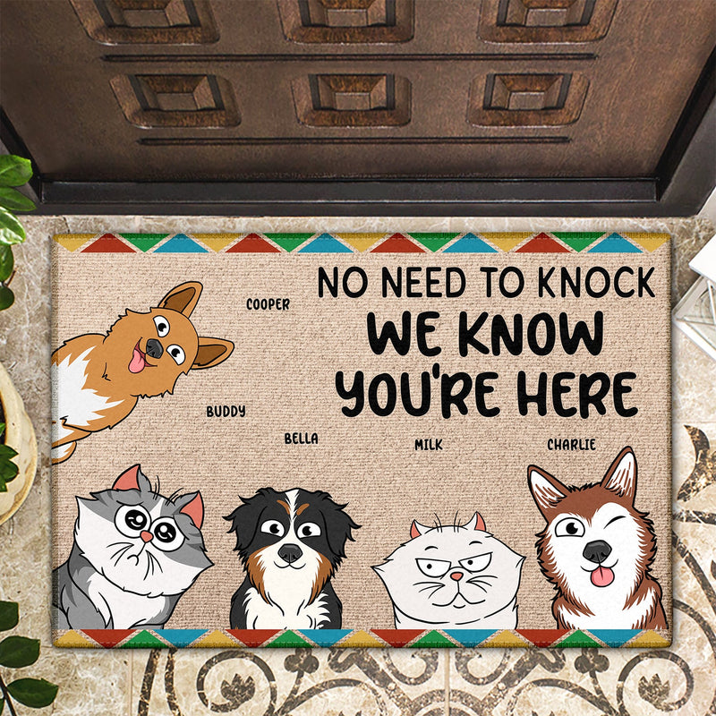 Pets No Need To Knock - Gift For Pet Lovers - Personalized Doormat